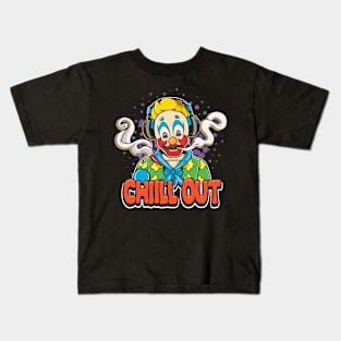 Pop Culture Clown in Hip Hop Gear smoking Kids T-Shirt